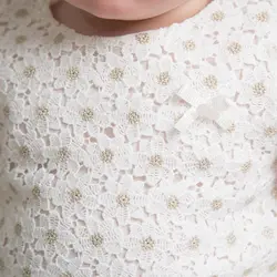 سارافون کودک دخترانه گلدار سفید ایندیگو