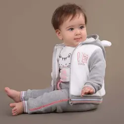 سوییشرت و بلوز و شلوار طوسی طرح گربه ایندیگو