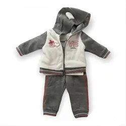 سوییشرت و بلوز و شلوار طوسی طرح گربه ایندیگو