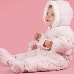 کاپشن کودک سرهمی زمستانی صورتی ایندیگو