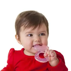 دندانگیر سیلیکونی صورتی کودک نابی NUBY