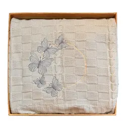 پتو نوزادی بافت بیبی فور لایف Baby4Life طرح پروانه