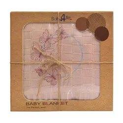 پتو نوزادی بافت بیبی فور لایف Baby4Life طرح پروانه