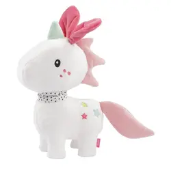 عروسک پولیشی یونیکورن سفید صورتی بیبی فن