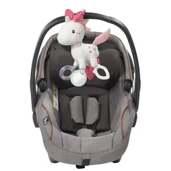 عروسک پولیشی آویز یونیکورن صورتی سفید بیبی فن