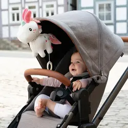 عروسک موزیکال یونیکورن سفید صورتی بیبی فن