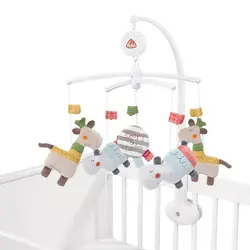 آویز تخت موزیکال رنگی بیبی فن مدل زرافه و اسب آبی