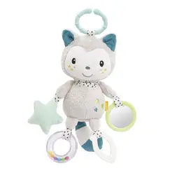 عروسک پولیشی آویز گربه طوسی آبی بیبی فن