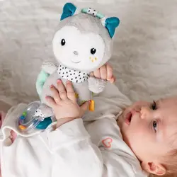 عروسک پولیشی آویز گربه طوسی آبی بیبی فن