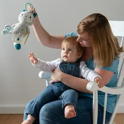 عروسک پولیشی آویز گربه طوسی آبی بیبی فن