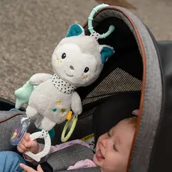 عروسک پولیشی آویز گربه طوسی آبی بیبی فن