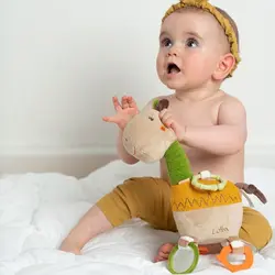 عروسک پولیشی آویز زرافه زرد بیبی فن