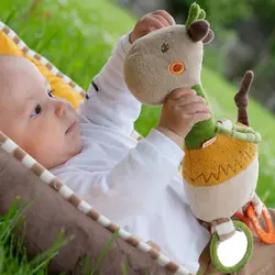 عروسک پولیشی آویز زرافه زرد بیبی فن