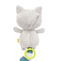 عروسک موزیکال گربه طوسی آبی بیبی فن