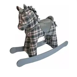 راکر اسب چوبی بزرگ طوسی صورتی BEBEREO