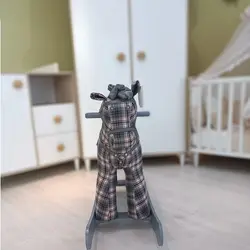 راکر اسب چوبی بزرگ طوسی صورتی BEBEREO