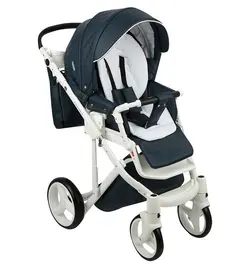 ست کالسکه سرمه ای چرم 4 تکه آدامکس مدل MASSIMO DELUXE V203