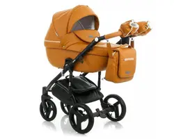 ست کالسکه کارامل چرم 4 تکه آدامکس مدل MASSIMO DELUXE V206