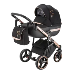 ست کالسکه مشکی بژ 4 تکه آدامکس مدل CORTINA SE 402