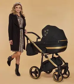 ست کالسکه مشکی بژ 4 تکه آدامکس مدل CORTINA SE 402