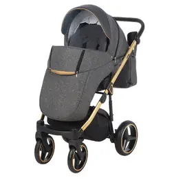 ست کالسکه طوسی طلایی 4 تکه آدامکس مدل CORTINA SE 462