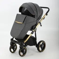 ست کالسکه طوسی طلایی 4 تکه آدامکس مدل CORTINA SE 462