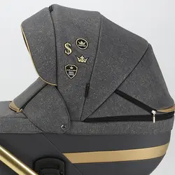 ست کالسکه طوسی طلایی 4 تکه آدامکس مدل CORTINA SE 462