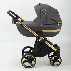 ست کالسکه طوسی طلایی 4 تکه آدامکس مدل CORTINA SE 462