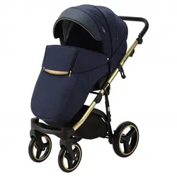 ست کالسکه سرمه ای طلایی 4 تکه آدامکس مدل CORTINA SE 474