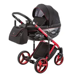 ست کالسکه مشکی قرمز 4 تکه آدامکس مدل CHANTAL SE 9