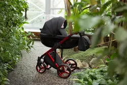 ست کالسکه مشکی قرمز 4 تکه آدامکس مدل CHANTAL SE 9