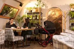 ست کالسکه مشکی قرمز 4 تکه آدامکس مدل CHANTAL SE 9