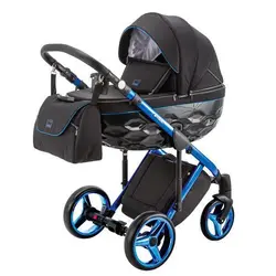 ست کالسکه مشکی آبی 4 تکه آدامکس مدل CHANTAL SE 10