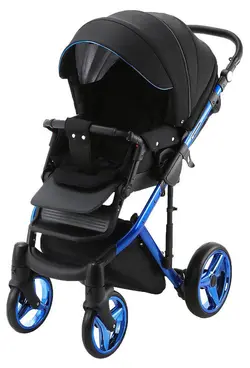 ست کالسکه مشکی آبی 4 تکه آدامکس مدل CHANTAL SE 10