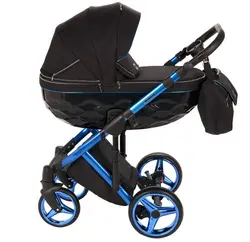 ست کالسکه مشکی آبی 4 تکه آدامکس مدل CHANTAL SE 10