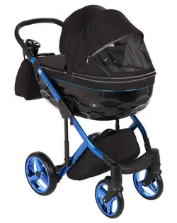 ست کالسکه مشکی آبی 4 تکه آدامکس مدل CHANTAL SE 10