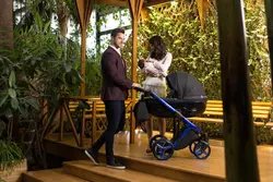 ست کالسکه مشکی آبی 4 تکه آدامکس مدل CHANTAL SE 10