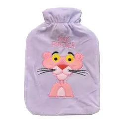 کیسه آب گرم کودک با روکش نرم بنفش پلنگ صورتی