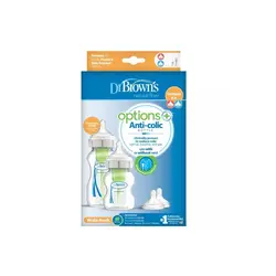 ست شیشه شیر سر پهن دوعددی 150 و 270 میل دکتر براونز Dr. Brown's