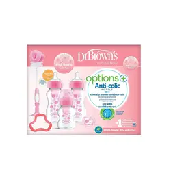 ست شیشه شیر نوزادی صورتی دکتر براونز Dr Brown's