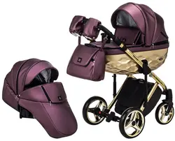 ست کالسکه بنفش 4 تکه چرم آدامکس مدل CHANTAL STAR 124