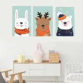 تابلو شاسی اتاق کودک هپی لند مدل خرگوش و گوزن