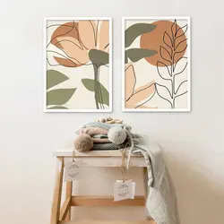 تابلو دکوراتیو هپی لند طرح گل و برگ طرح 701