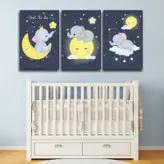 تابلو کودک و نوزاد هپی لند طرح ارامش شب کد h72629