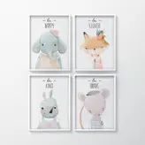 تابلو اتاق کودک هپی لند طرح حیوانات جنگل