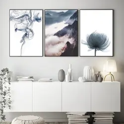 تابلو هوی لند طرح قاصدک و رشته کوه در مه و دود