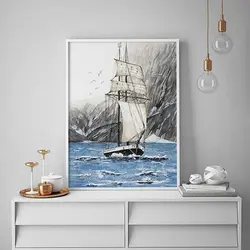 تابلو دکوراتیو هپی لند طرح قایق بادبانی