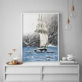 تابلو دکوراتیو هپی لند طرح قایق بادبانی
