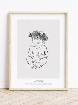 تابلو اتاق کودک هپی لند طرح نوزاد003