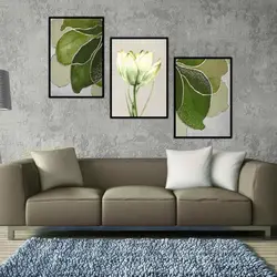 تابلو دکوراتیو هپی لند طرح گل و برگ سبز